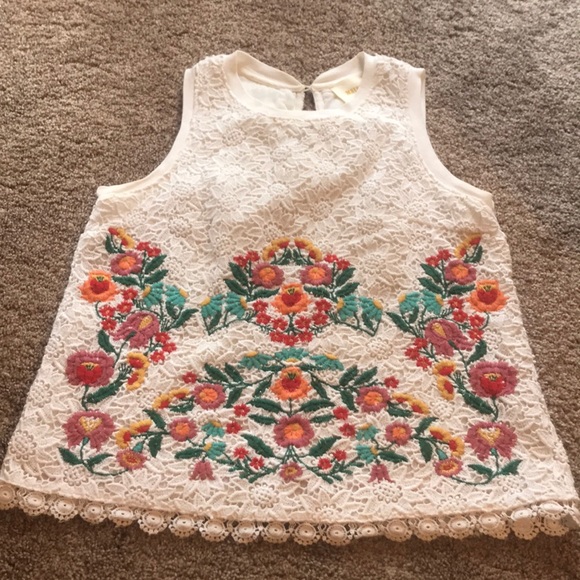 Maeve Tops - Anthropologie Maeve Floral Lace Tank